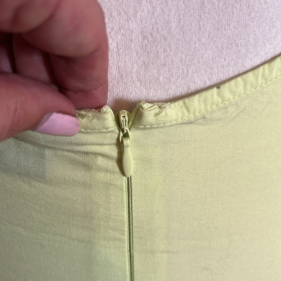 Nasty Gal Yellow/Green Spaghetti Strap Open Back Mini Cotton Sundress NWT - US 6 - Picture 10 of 12